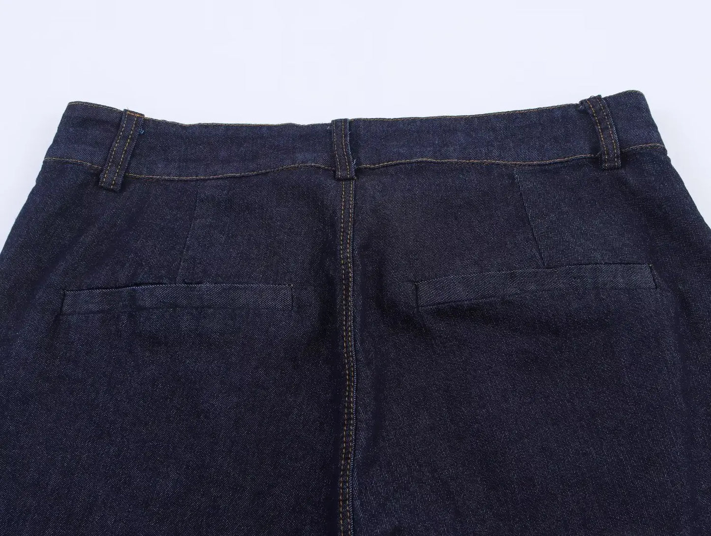 DiYiG  Women 2025 Autumn New Fashion Slim Fit Denim Bubble Sleeve Buckle Shirt Zipper Wide Leg Pants Blouses Mujer