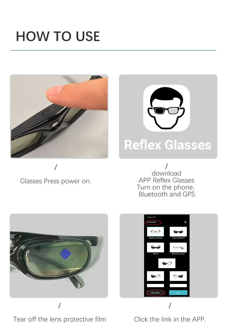 Reflex Glasses Eye Coordination Visual Interference Training Head Up Football Basketball Intelligent Technology Training Glasses