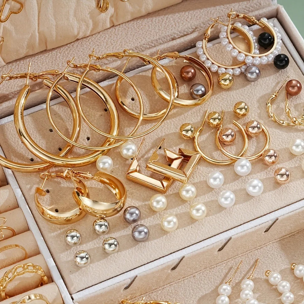 86 Pcs Jewelry Set Including Necklaces, Earrings, Rings, with Everyday Clothing, Party Accessories (no Box)