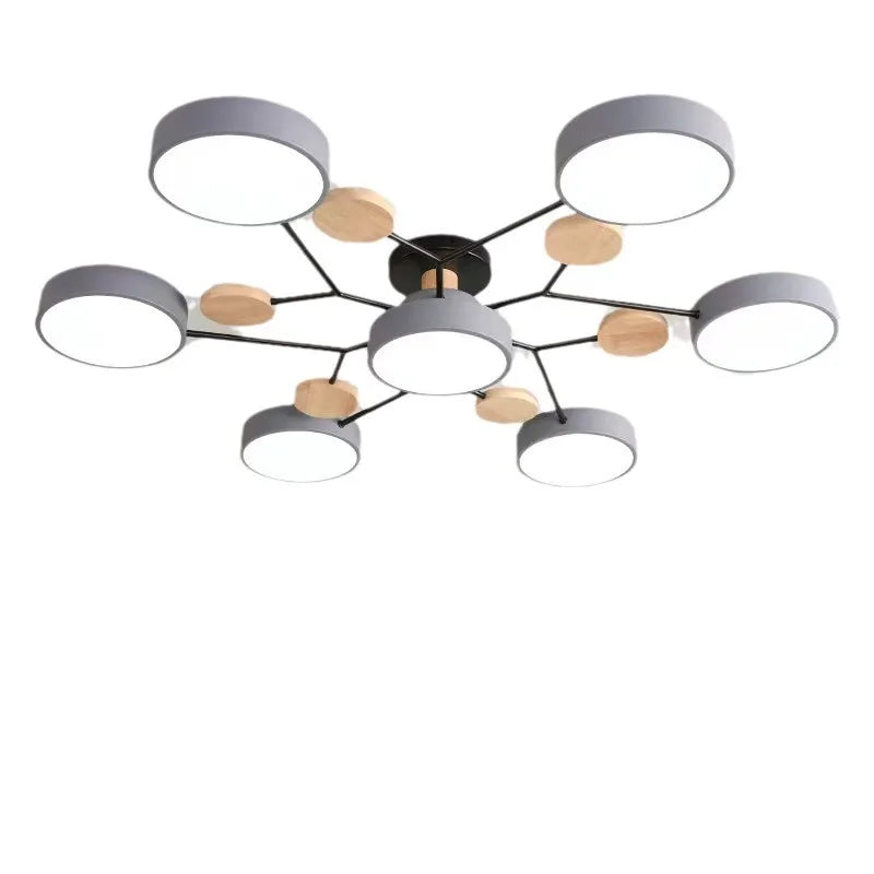 Retro Nordic Minimalist Four Head Six Head Restaurant Lighting Living Room Bedroom Lighting Room Ceiling Light Cross border