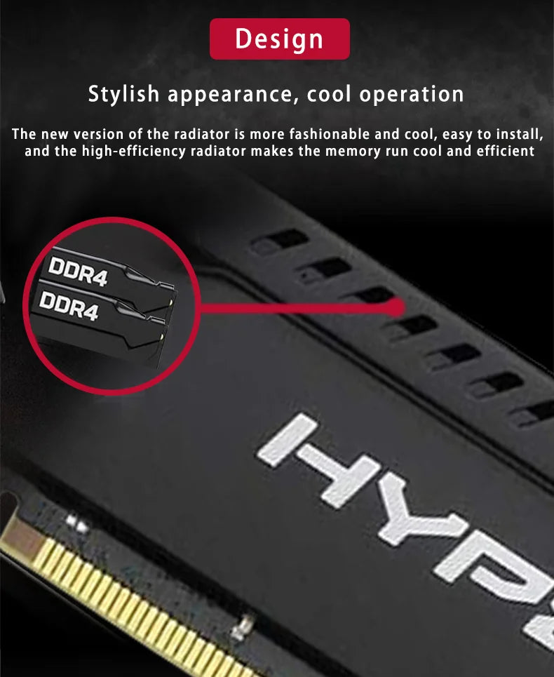 HyperX Fury DDR4 Ram 8GB 16GB 32GB 3600MHz 3200MHz 2666MHz 2400MHz 2133MHz DRAM DIMM 288Pin For Desktop Computer