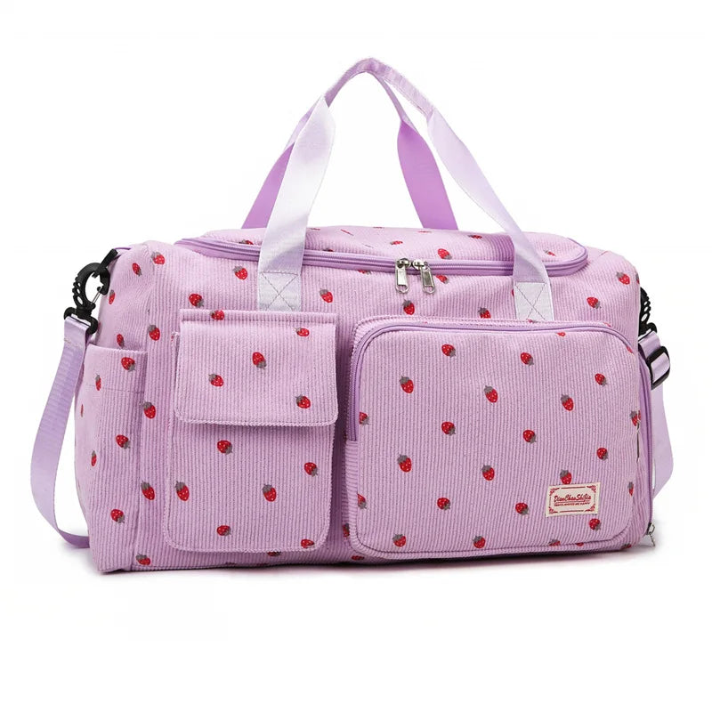 Corduroy Mommy Bag Large Capacity Waterproof Baby Diaper Bags Stroller Nappy Organizer Travel Carry Shoe Maternity Tote Bags
