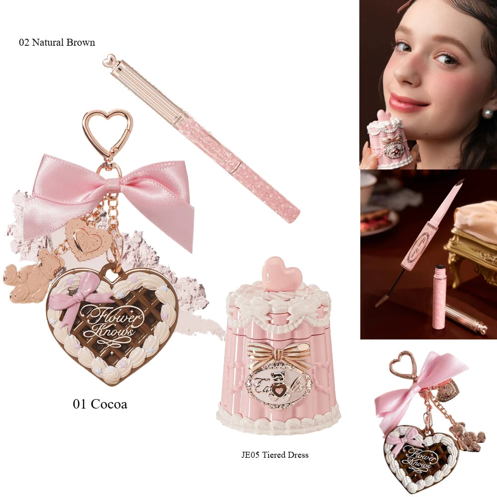 Flower Knows Lipstick Solid Perfume Mascara Set, Long-Lasting Fragrance, Gift for Women