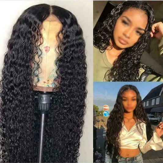 68cm synthetic American and European woman Curly wavy Midsection synthetic Wig Extension Wig Hairpin Forehead Hair