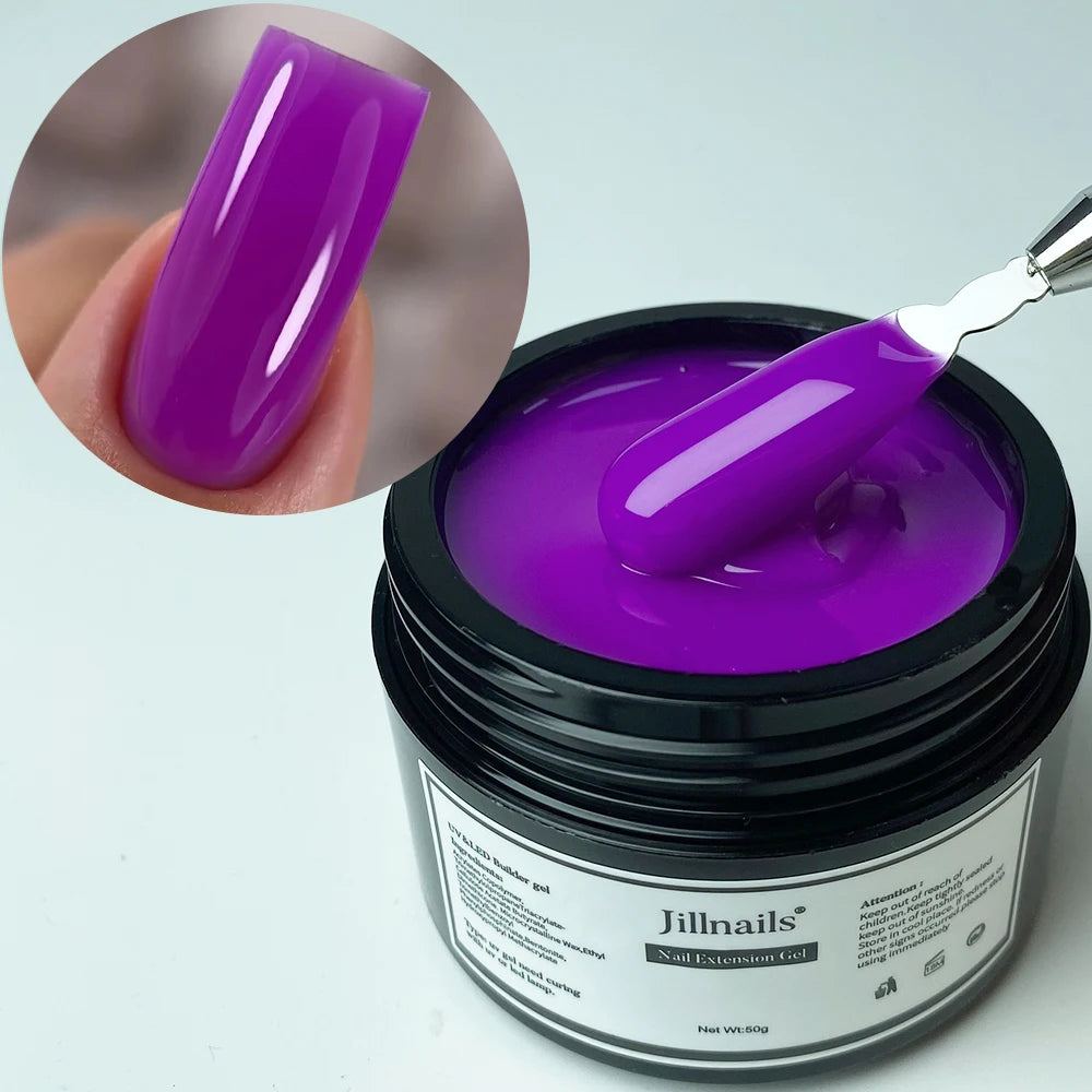 Jillnails Neon Gel Builder 50G Neon Green Pink Orange Red Yellow Builder UV Hard Gel for Nails Extension