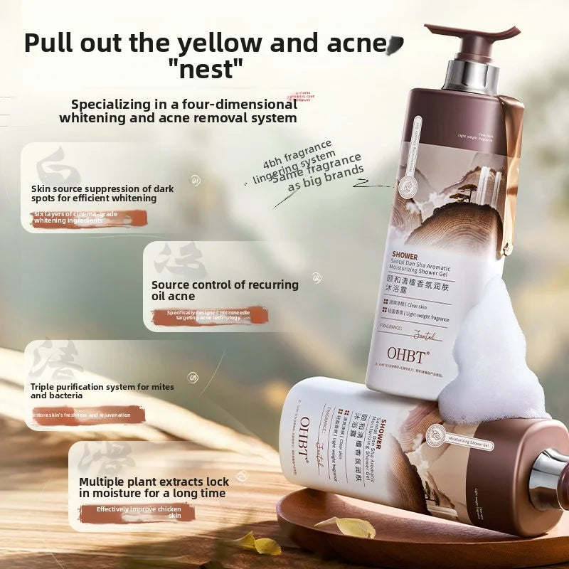 OHBT Fragrant Shower Gel, Long Lasting Fragrance Deep Cleansing Body Wash, Moisturizing Refresh Smooth Exfoliating 800g