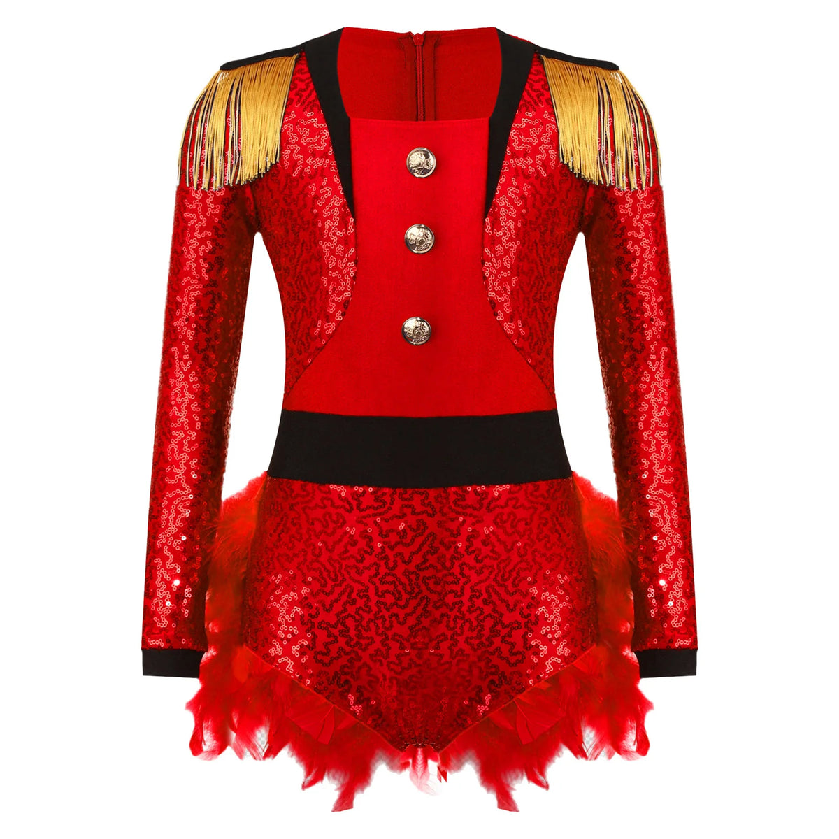 Halloween Costume Romper Circus Ringmaster Cosplay Carnival Party Shiny Sequins Leotard Dress Drum Majorette Magician Dress Up