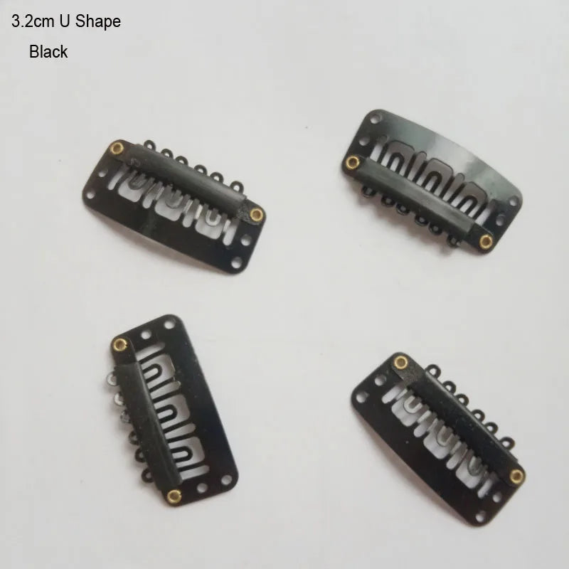 30pcs 2.3cm-3.6cm Hair Extension Clips Wig Clips For Human Hair Bangs Snap Hair Clips For Extensions Metal Comb For Closure