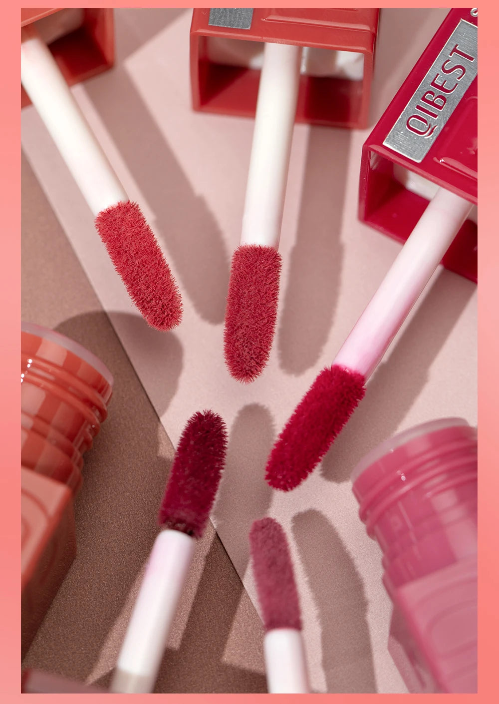 QIBEST Watery Gloss Lip Glaze Moisturizing Long Lasting Sexy Red Liquid Lipstick Mirror Glossy Lip Gloss Tint Cosmetic For Women