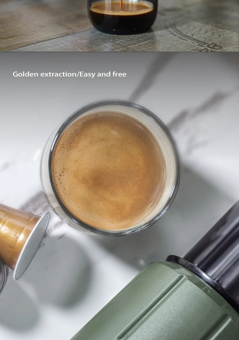 HiBREW 2 in 1 Portable Coffee Machine Hot/Cold Water Manual Espresso Maker For Capsule & Ground Hand Press Brewer H4D