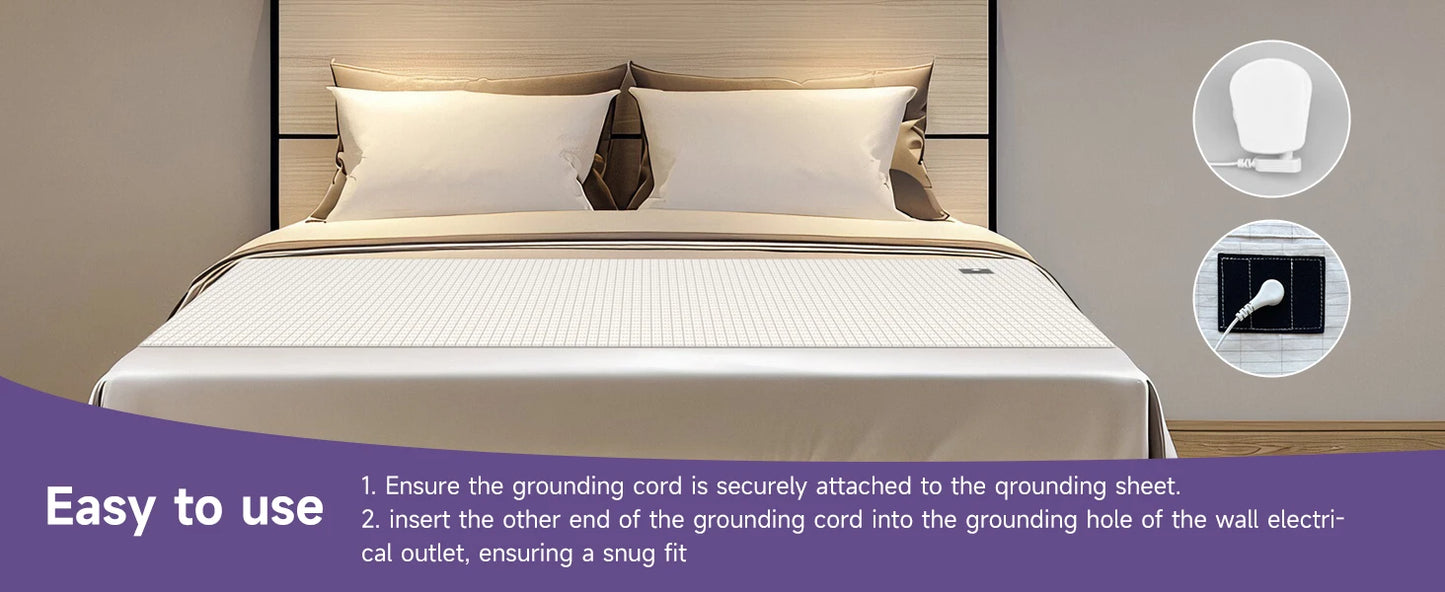 Grounding Bed Sheet Anti-static Grounding Sheet Conductive 95% Cotton and 5% Soft Silver Fiber Flat Sheets Sleep Bed Mat