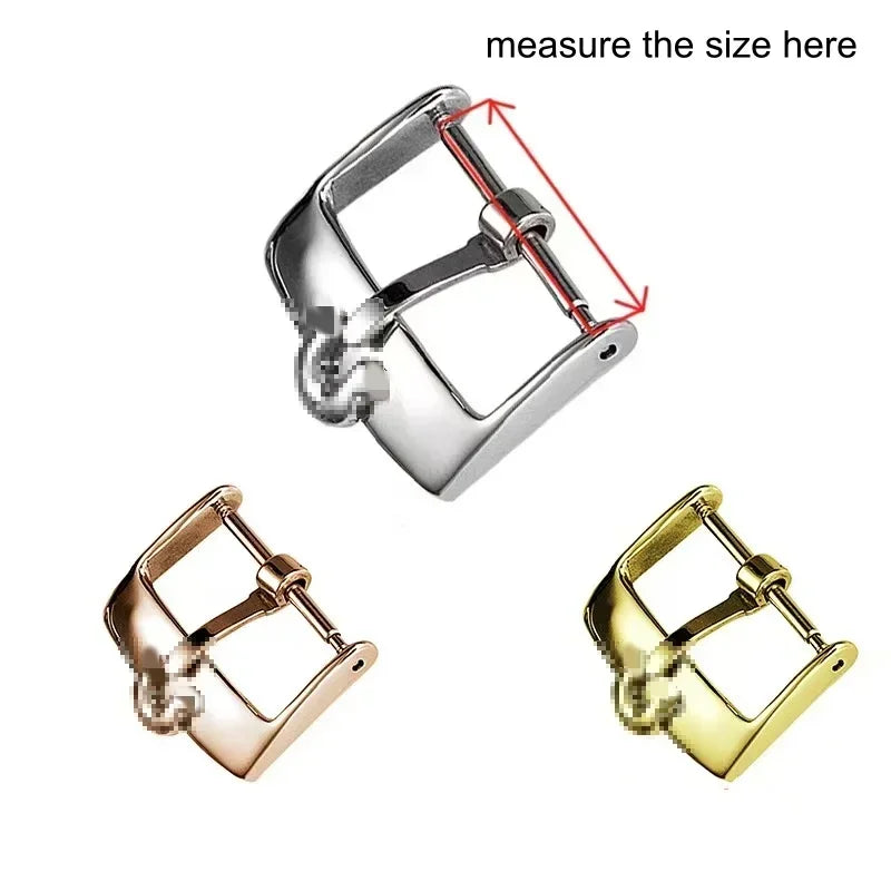 12 14 16 18mm Stainless Steel Watch Buckle Silver Gold Pin Clasp Fit for Omega DE VILLE Strap Buckle Stock