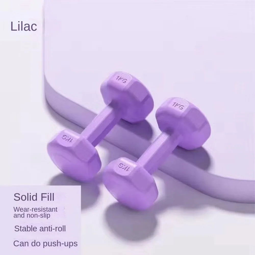 High Quality 1kg Fitness Dumbbell Set PVC Waterproof Kettlebell Non-Slip Anti-Roll Small Dumbbell Home Equipment