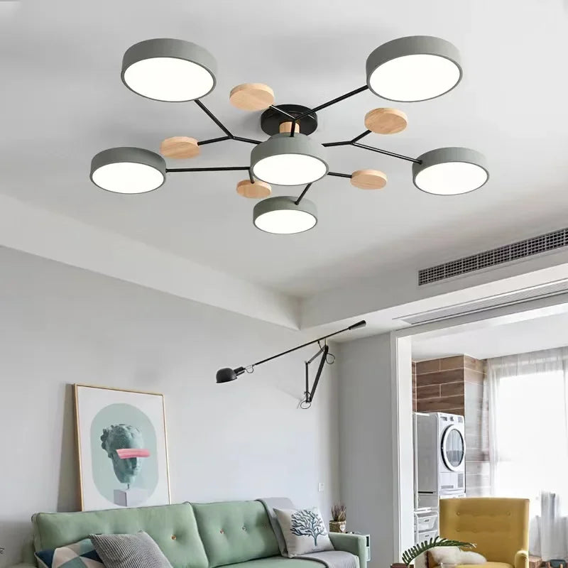 Retro Nordic Minimalist Four Head Six Head Restaurant Lighting Living Room Bedroom Lighting Room Ceiling Light Cross border