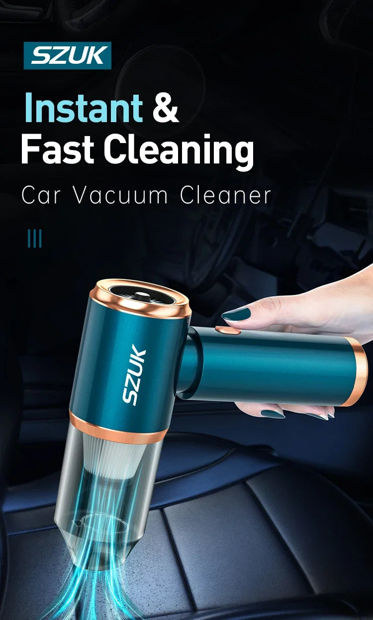 SZUK Portable Car Vacuum Cleaner 165000Pa Powerful Wireless Vacuum Cleaner Strong Suction Handheld Mini Vacuum Cleaner for Car