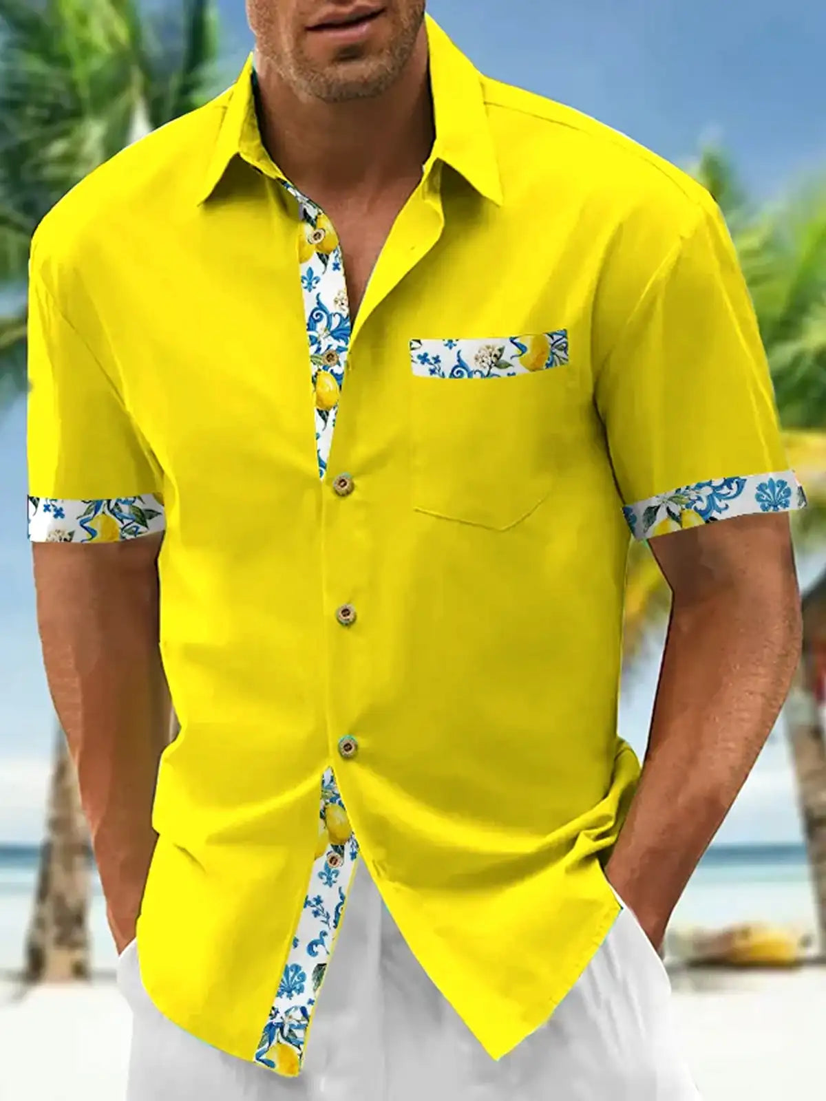 Men's shirts, button up shirts, casual shirts, spring and summer, printed short sleeves, daily, fashionable, comfortable