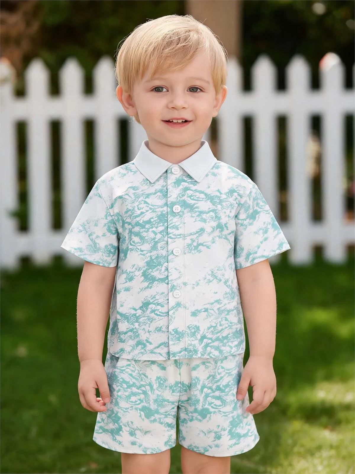 Baby boy shirt short sleeved shorts set summer style breathable, sweat absorbing, quick drying fabric comfortable and versatile