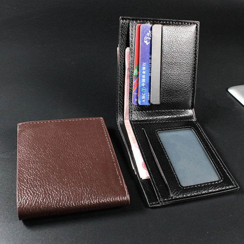 Men's Wallet Genuine Leather Men Wallets Premium Product Real Cowhide Wallets for Man Short Black Walet Portefeuille Homme