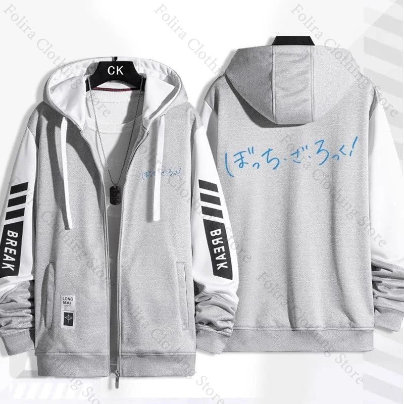 Anime BOCCHI THE ROCK! Series Print Hoodie Men Women Autumn Winter Clothing Zip Coat Casual Daily Wear Men's Hoodies