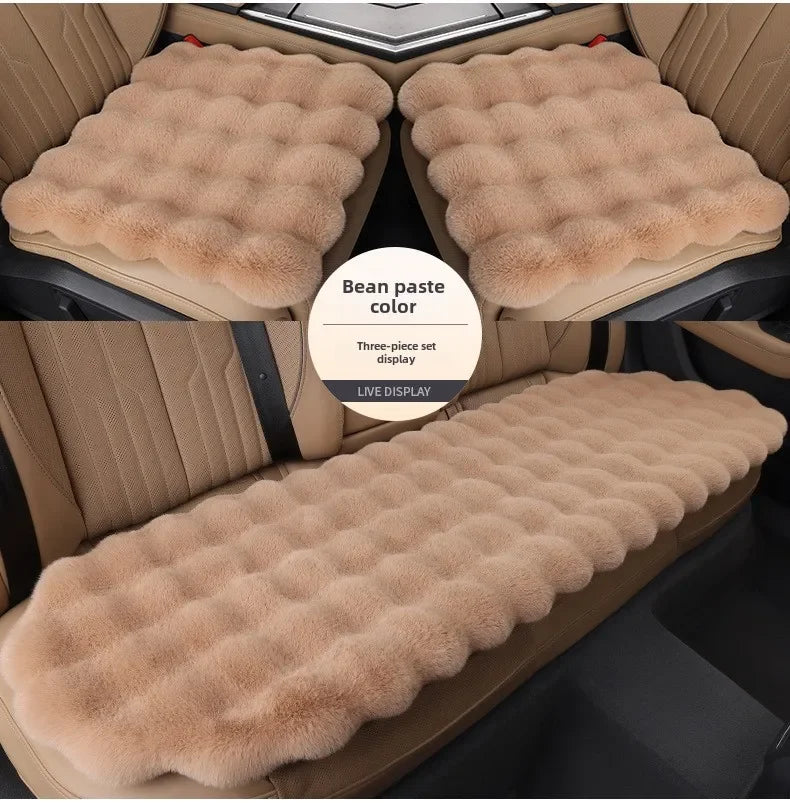Universal Winter Car Seat Cushion Imitation Rabbit Fur Car Seat Cover Thick Plush Soft and Warm  Plush Car Seat Cushion
