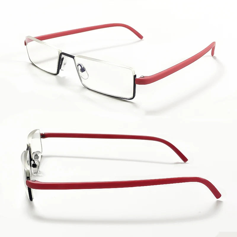 Metal Anti-Blue Light Reading Glasses Men Half Frame Prescription Eyeglasses Male Reading Glasses