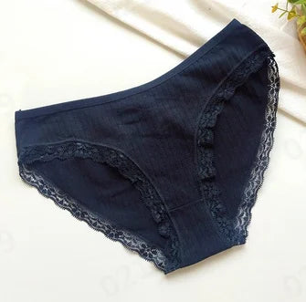 Womens Sexy Lace Underpants Transparent Mesh Hook Briefs Breathable Low Waist Seamless Underpant Intimate Women'S Underpants