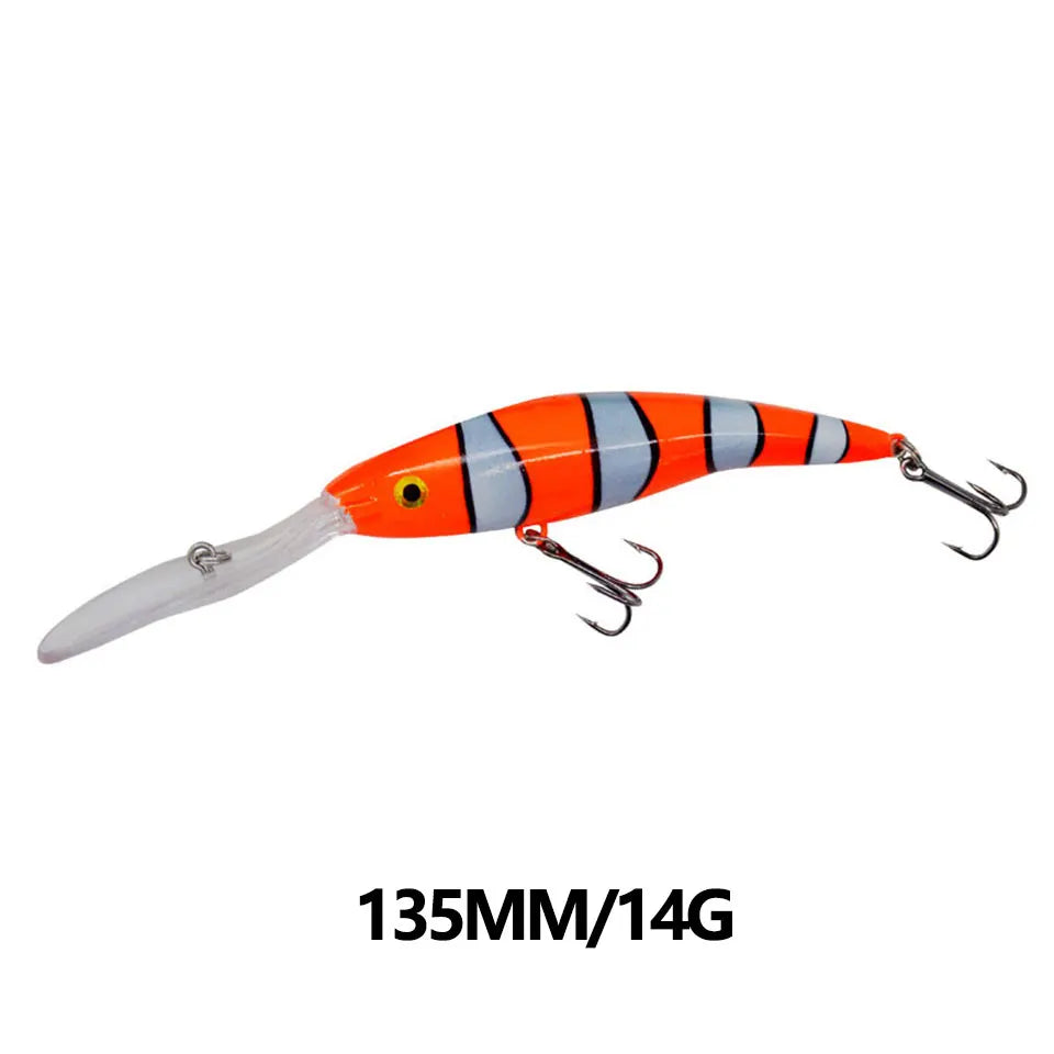 1PCS 14/20G 135/155MM Minnow Fishing Lure Wobbler Artificial Bionic Fish Swimbait Deep Tail Dancer Super Diving Hard Bait