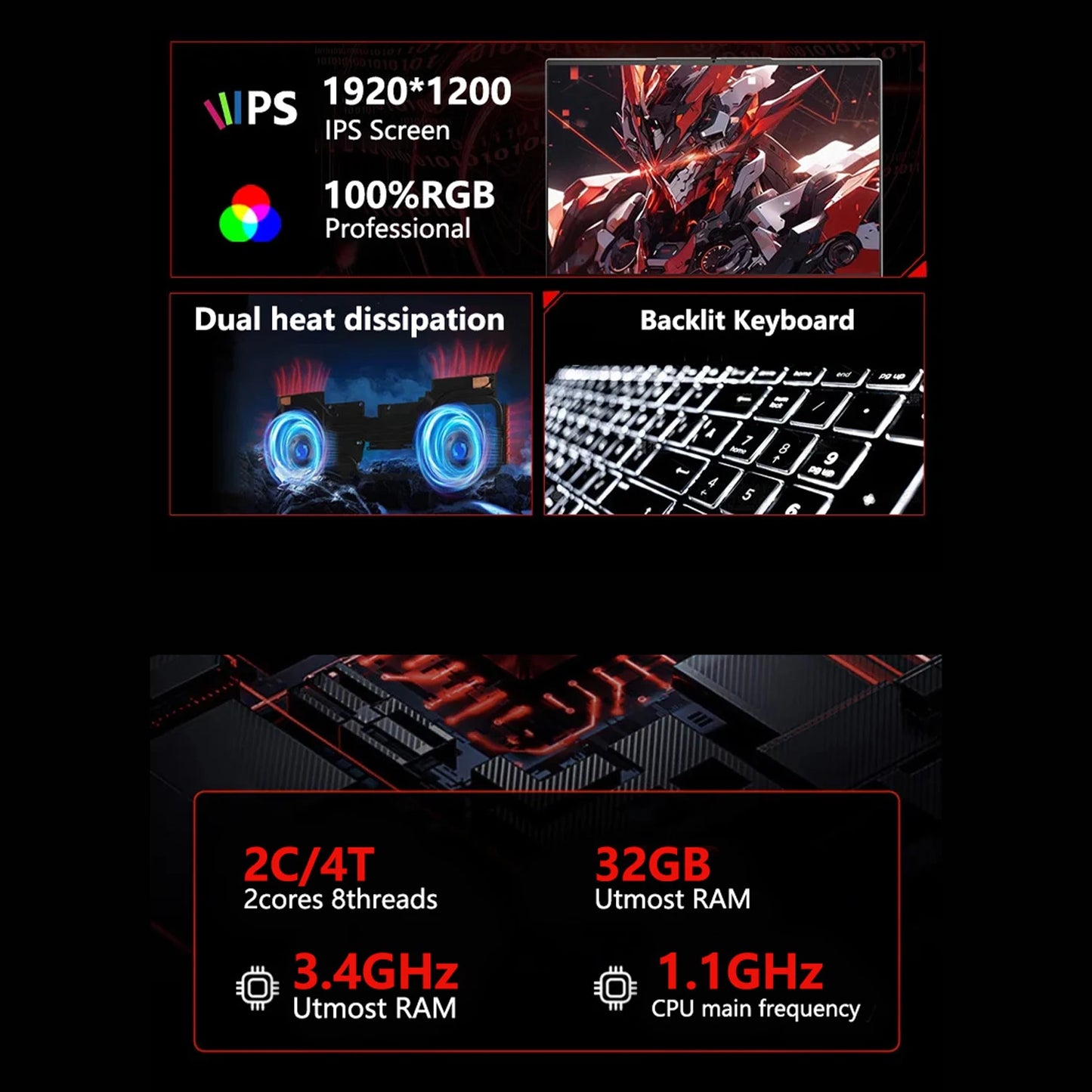 15.6" HOT Laptop 32GB DDR3 512GB 1TB 2TB SSD Windows11 Notebook Pc Gamer Intel 6500Y Office Computer with Backlit Fingerprint