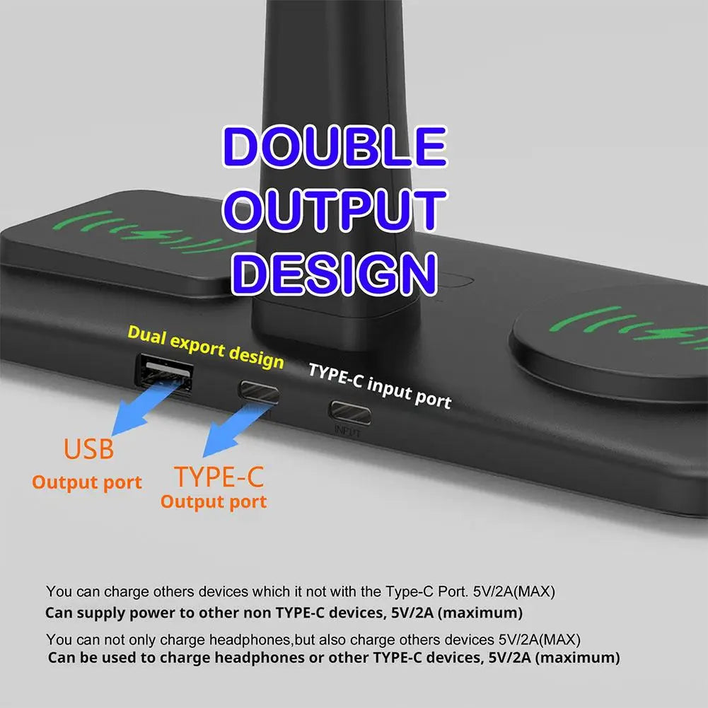 Multi Functional Headphone Stand Multi In One Wireless Charger Colorful LED Ambient Light Bracket For Headphones