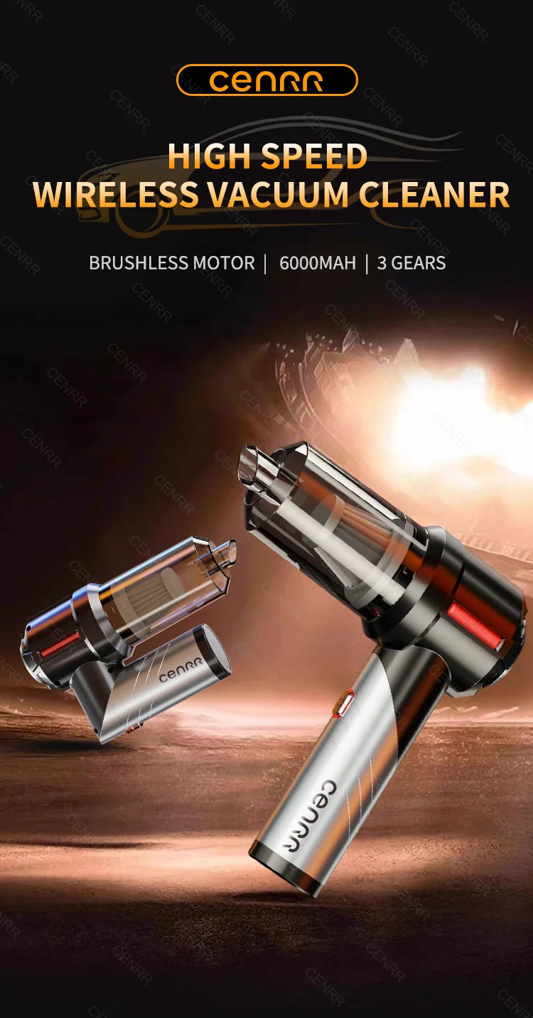 CENRR Car Vacuum Cleaner Mini 998000PA Powerful Cordless Portable Vacuum Cleaner for Home Appliance Handheld Blower Car Cleaner