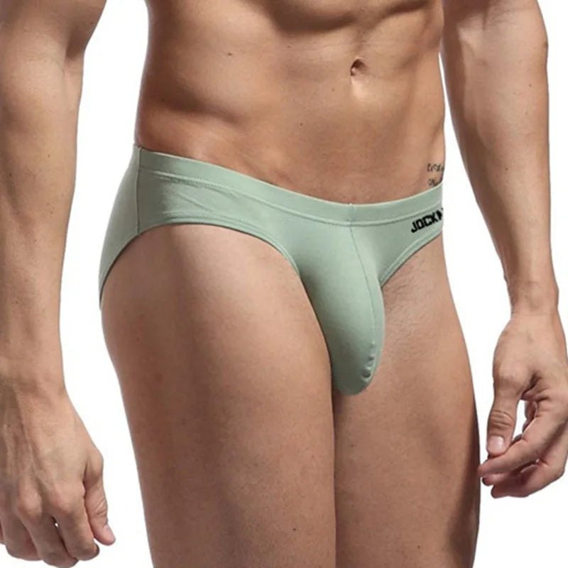JOCKMAIL Summer New Men's Low Waist Panties Pink Sexy Gay Breifs Shorts Male Beach Bikini Bottoms Uderpants