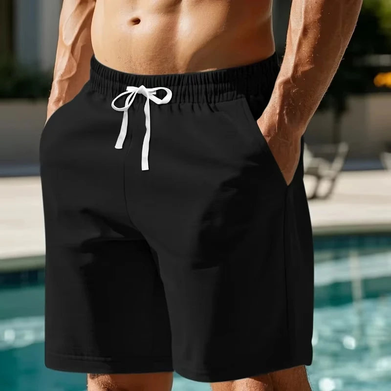 American Retro Men's 100% Pure Cotton Sports and Leisure Shorts, Summer Outdoor Fitness Shorts, Men's Shorts