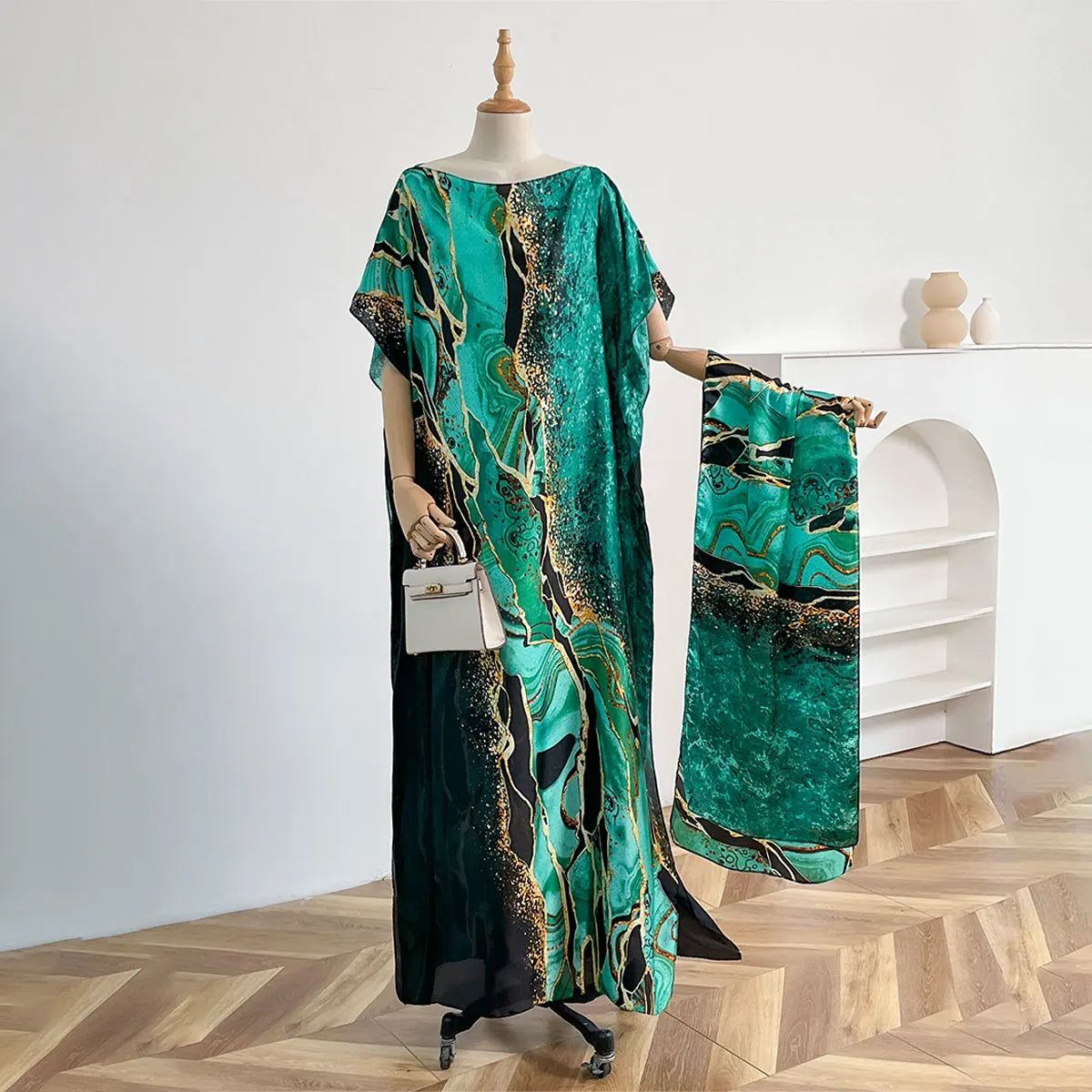 Summer Beach New Fashion African Dresses For Women Elegant Printed Muslim Lady Long Hijab Kaftan Dress Oversize Kuwait Abaya