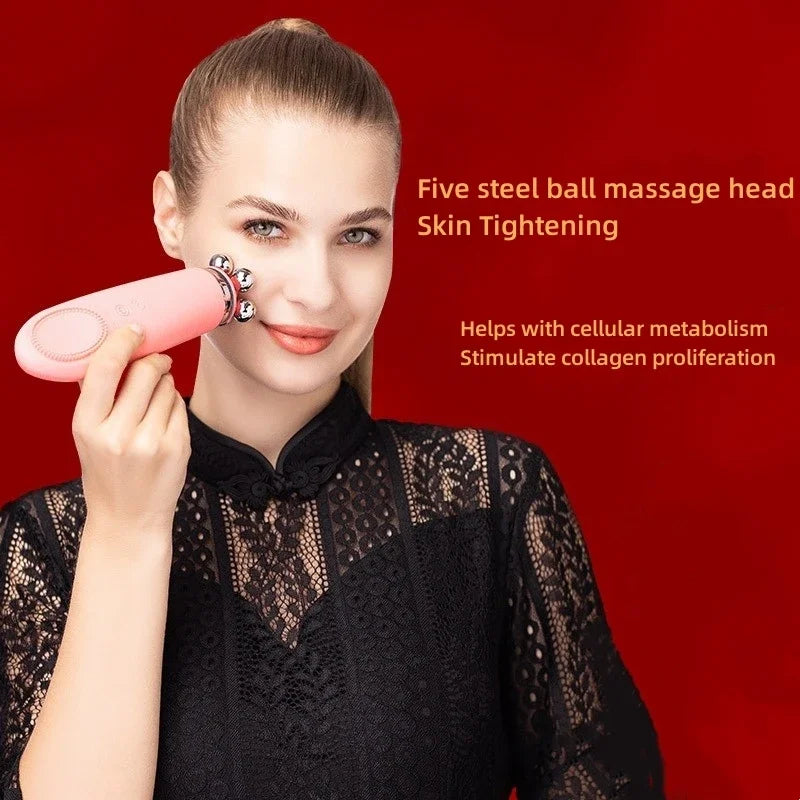Beauty 4 in 1 Facial Skin Lifting Device Face Brush Cleanser Electric Silicone Facial Cleaning Brush for Deep Cleaning