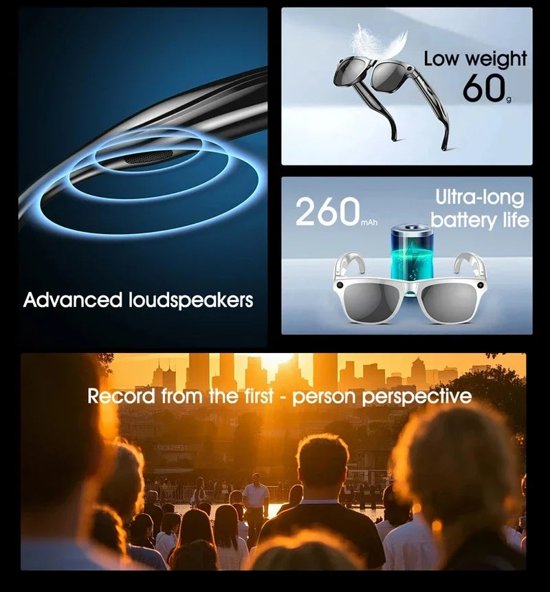 Xiaomi 8K AI Smart Glasses With 100MP Camera Chat GPT Touch Sport Sunglasses Bluetooth Call Video Music Player ForMen Women