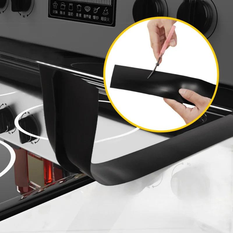 Silicone Gap Strip Kitchen Gas Stove Sealing Strip Kitchen Anti-Oil Anti-Stain Strips Silicone Insert Kitchen Accessories