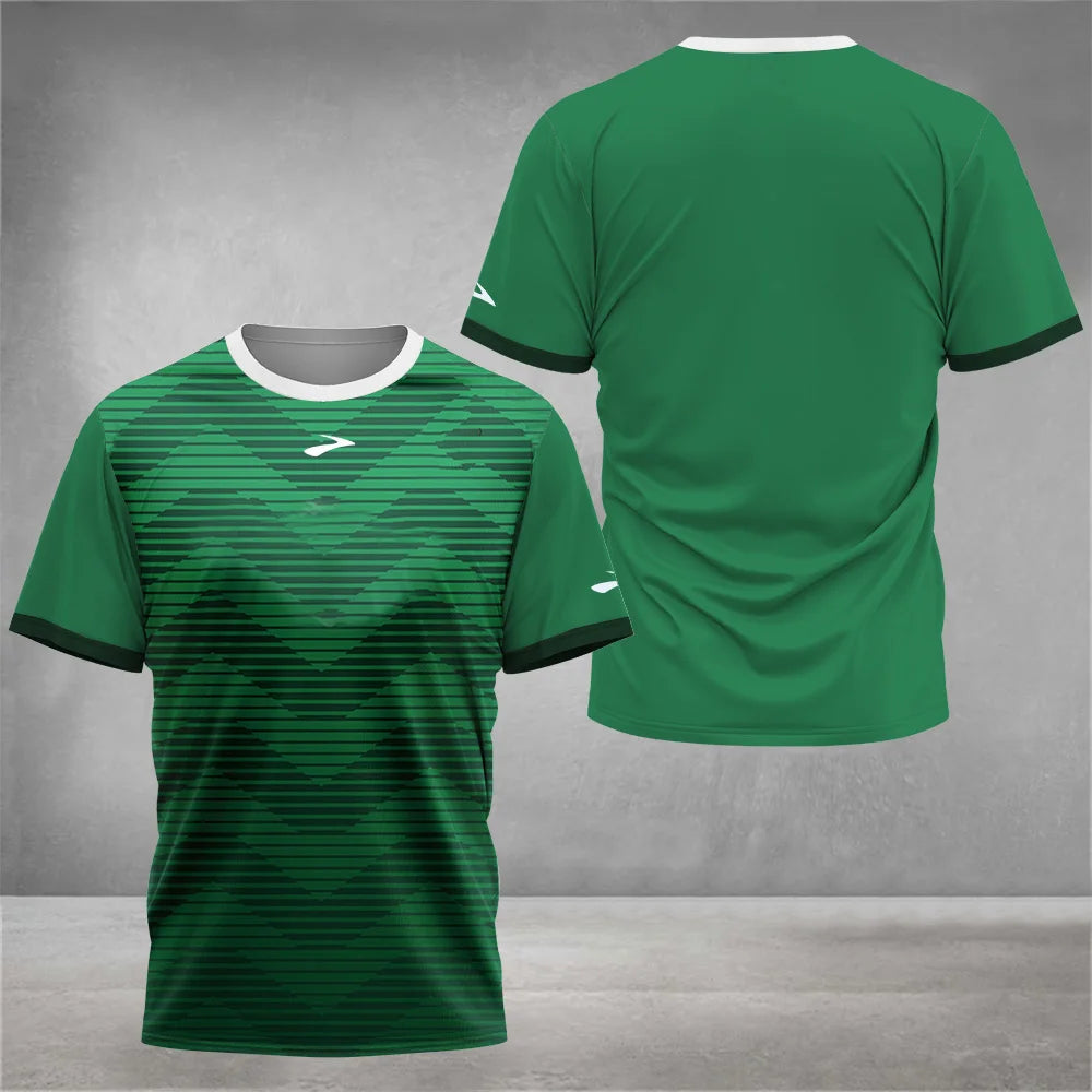 New Men's Crew Neck T-shirt Top Summer Holiday Lightweight Beach Short Sleeve Tee Tennis Badminton Volleyball Casual T-Shirt top