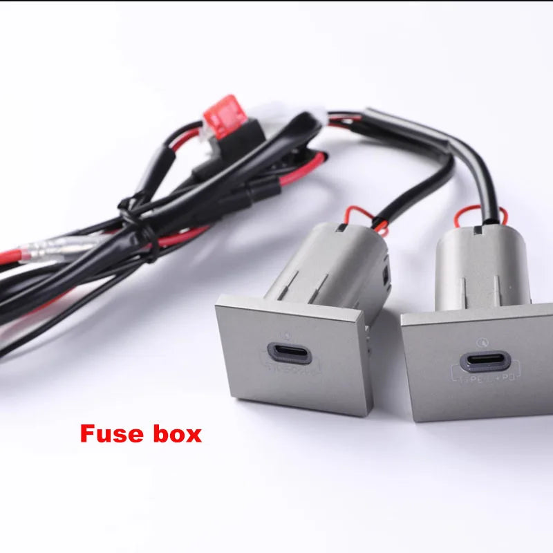 1pc 12V/24V Silvery PD car charger Socket QC3.0 Smart Fast charge USB connector for Ford Focus 2 2004-2010 mk2 Accessories