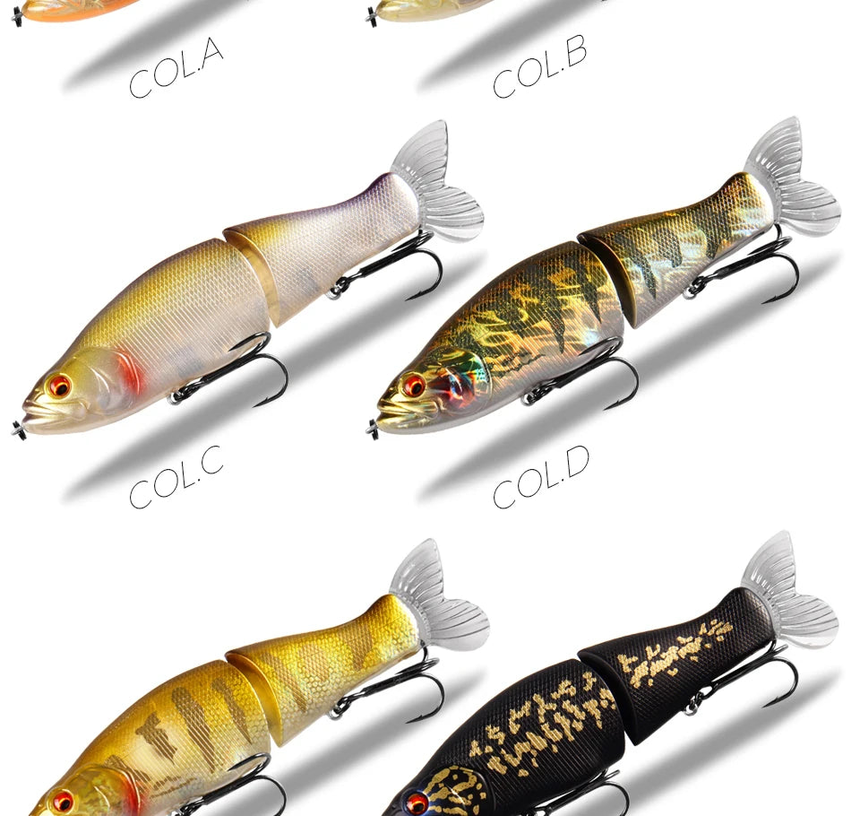 BEARKING Top Fishing Lures 135mm 1oz Jointed minnow Wobblers ABS Body with Soft Tail SwimBaits soft lure for pike and bass
