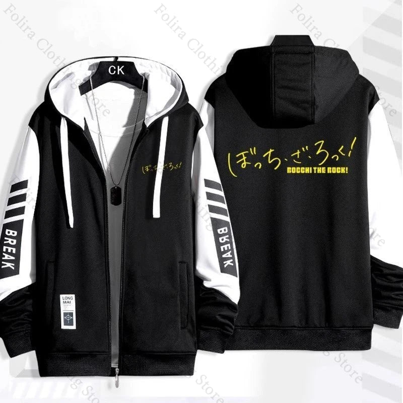 Anime BOCCHI THE ROCK! Series Print Hoodie Men Women Autumn Winter Clothing Zip Coat Casual Daily Wear Men's Hoodies
