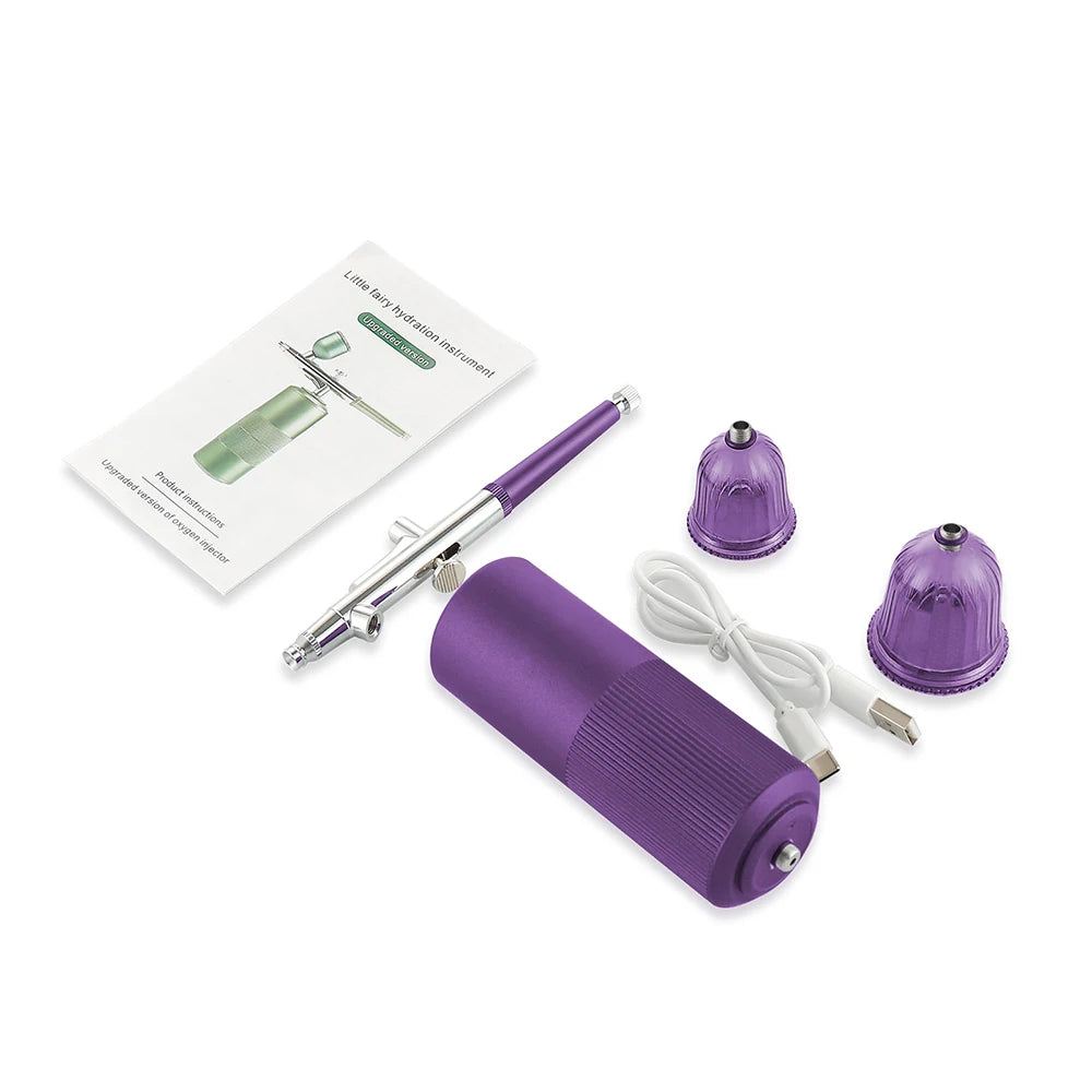 Top 0.3mm Pink Mini Air Compressor Kit Air-Brush Paint Spray Gun Airbrush For Nail Art Tattoo Craft Cake Nano Fog Mist Sprayer