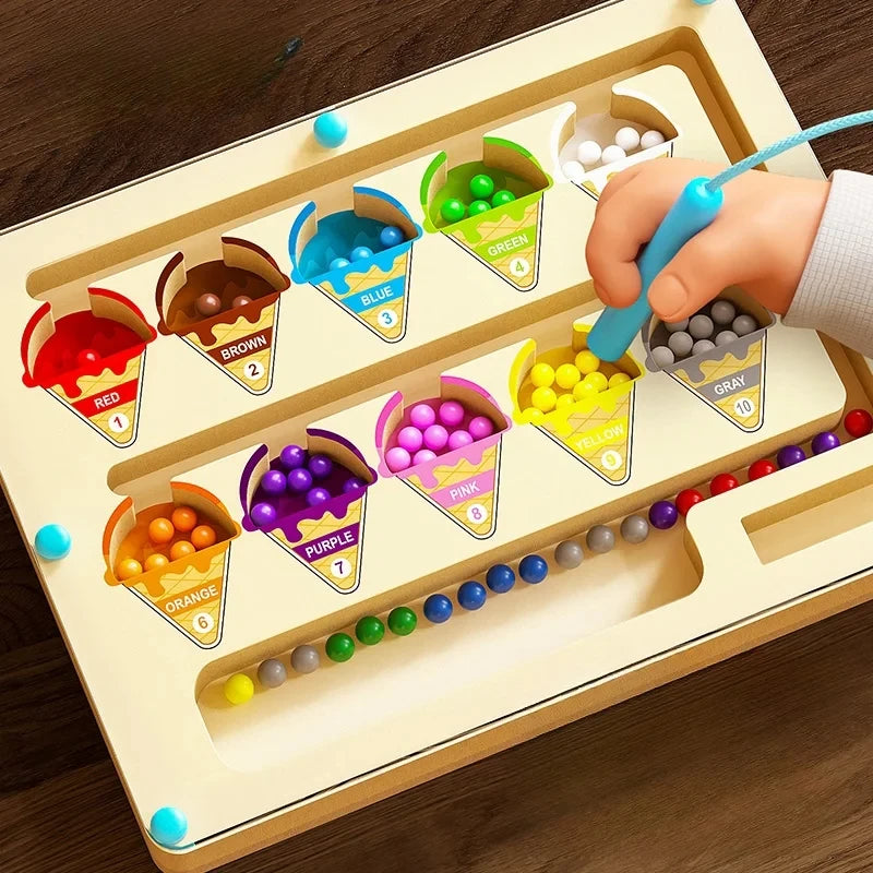 Magnetic Maze Toy With Magnetic Digital Beads For Puzzle Practice And Attention Training Games