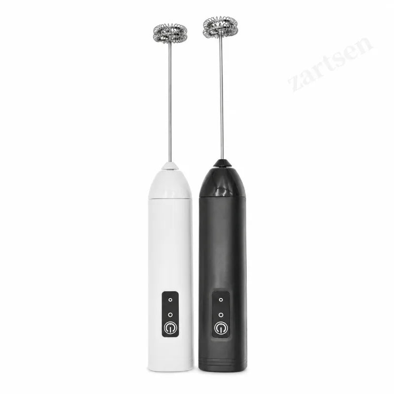 Electric Coffee Frother 2 In 1 Rechargeable Type-C Blender Stainless Steel 3 Speeds Milk Mixer Egg Beater Handheld Foam Maker