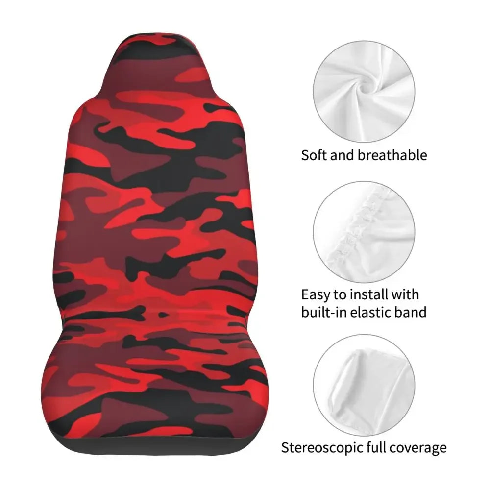 Urban Style Camouflage Universal Car Seat Cover Off-Road For SUV Multicam Front Rear Flocking Cloth Cushion Fabric Hunting