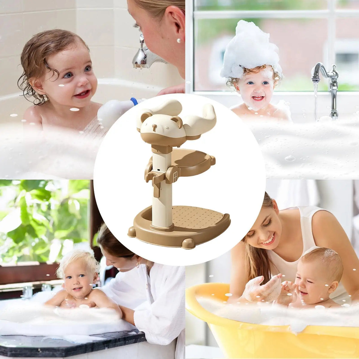 Adjustable Baby Shower Stand Detachable Infant Bath Support With Non Slip Base Toddler Bathing Helper For Baby Body Washing Home