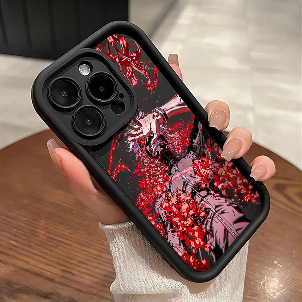 Anime Red Spider Lily T-Tokyo GhoulS Phone Case For IPhone 17 16e 16 15 14 13 12 11 Air Pro Max Mini XR Plus Soft TPU Back Cover