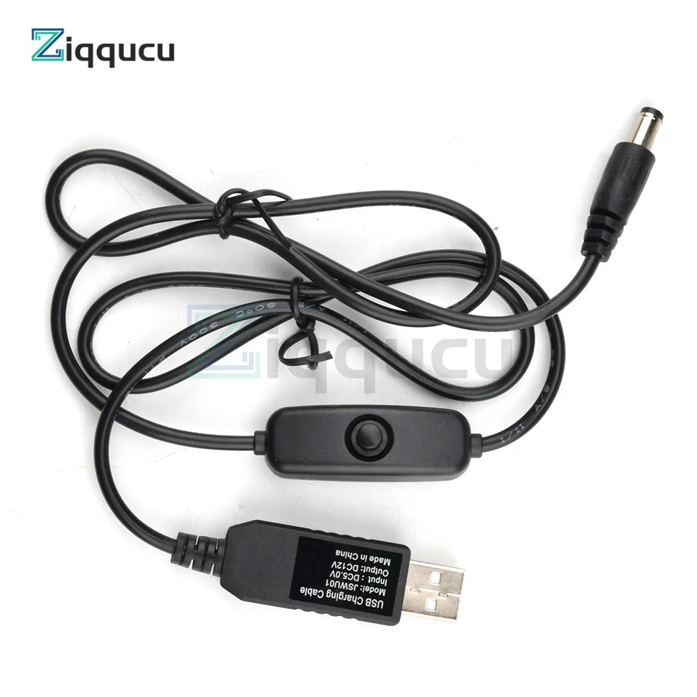 USB Power Boost Line DC 5V to DC 5V 9V 12V Step UP Module USB Converter Adapter Cable with Switch Plug Length 1m