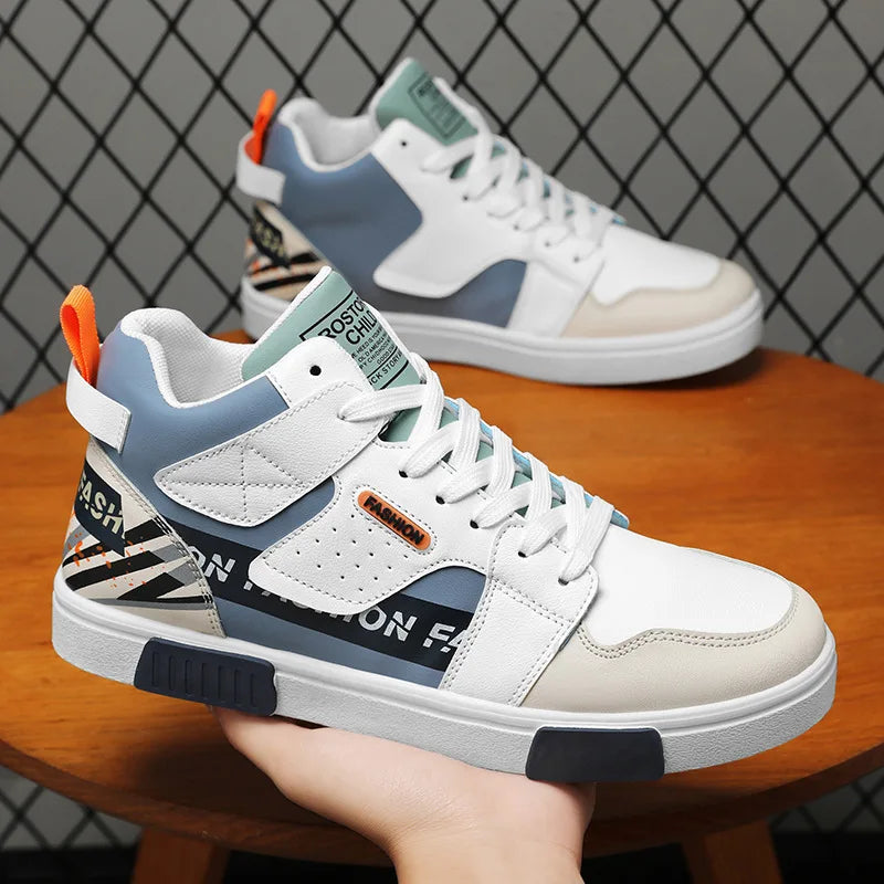 Men's Skateboarding Shoes 46 High Top Casual Sneakers Breathable Street Shoes Black Flats Shoes  Walking Shoes Chaussure Homme