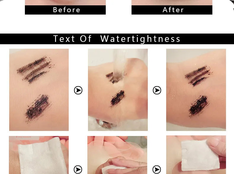 Qibest Silver Tube Mascara Waterproof Long & Curling Black Eyelashes Easy Removal No Dizziness Everlastingly Lasting