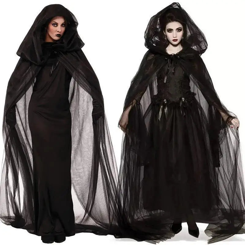 Halloween Costumes Cosplay Costumes Ghost Bride Witch Vampire Performance Game Clothes Women Dress Scary Demon Medieval Cloak